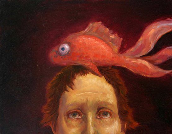 Half Head, Fish, 2004 Oil on board, 11