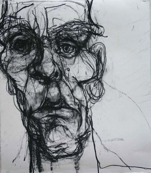 Self Portrait 4-29), 2010, 30 in by 22 in, charcoal