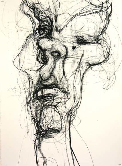 Self Portrait 6-1, 2010,30 in by 22 in, charcoal