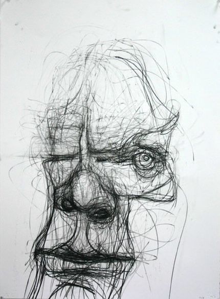 Self Portrait 7-3, 2010, 30 in by 22 in, charcoal