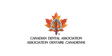 Logo of the Canadian Dental Association: a maple leaf with a staff symbol, text 