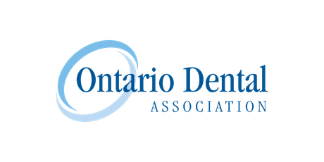 Ontario Dental Association logo: blue text and ring on white background.