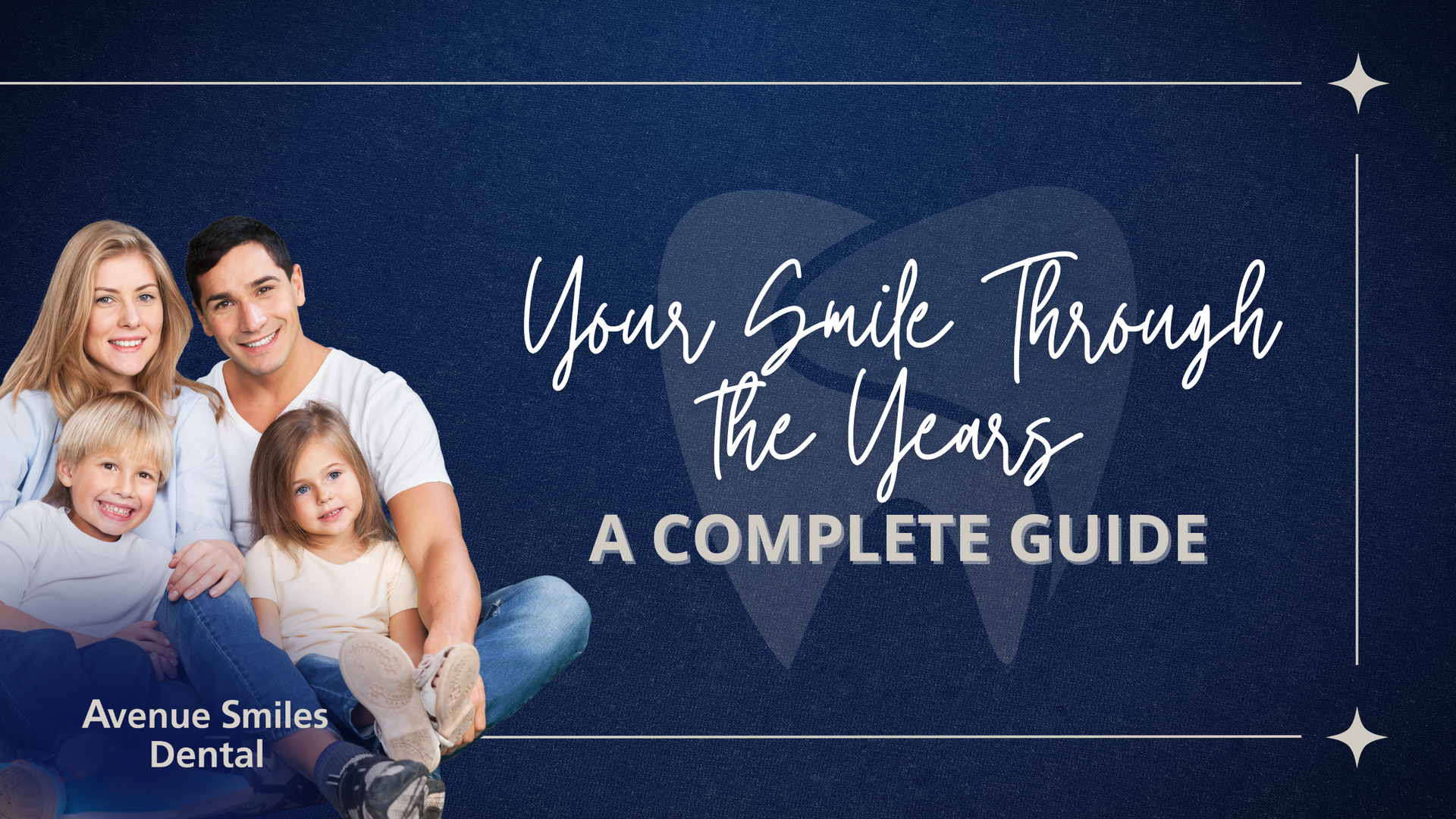 Family smiling, title 