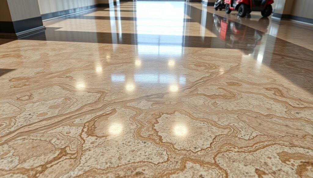 A high-resolution, detailed image of a highly durable epoxy coating system. The foreground showcases the glossy, smooth finish of the epoxy, with intricate patterns and subtle color variations. The middle ground features a close-up view of the epoxy's resistance to scratches, chemicals, and heavy foot traffic, highlighting its long-lasting, industrial-grade performance. The background depicts the epoxy coating applied to a real-world setting, such as a commercial or industrial floor, demonstrating its practical application and suitability for demanding environments. The lighting is natural, creating depth and accentuating the textural qualities of the epoxy. The overall atmosphere conveys the strength, resilience, and long-term reliability of this specialized flooring solution. A high-resolution, detailed image of a highly durable epoxy coating system. The foreground showcases the glossy, smooth finish of the epoxy, with intricate patterns and subtle color variations. The middle ground features a close-up view of the epoxy's resistance to scratches, chemicals, and heavy foot traffic, highlighting its long-lasting, industrial-grade performance. The background depicts the epoxy coating applied to a real-world setting, such as a commercial or industrial floor, demonstrating its practical application and suitability for demanding environments. The lighting is natural, creating depth and accentuating the textural qualities of the epoxy. The overall atmosphere conveys the strength, resilience, and long-term reliability of this specialized flooring solution.