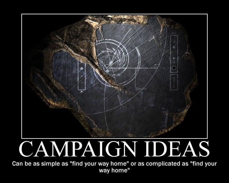 Motivational poster with a stone carving, text