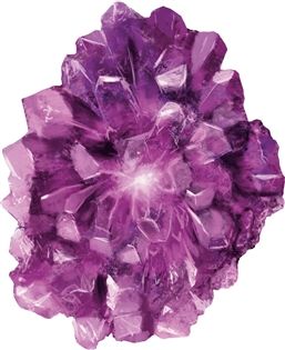 Purple amethyst crystal cluster with glowing center.