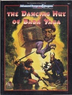 Cover art: A dancing hut on chicken legs looms over two warriors fighting in water; fiery background.