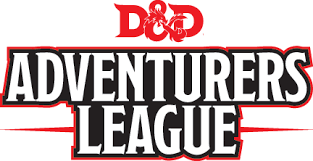 D&D Adventurers League logo: red D&D symbol, black text “ADVENTURERS LEAGUE” outlined in red.
