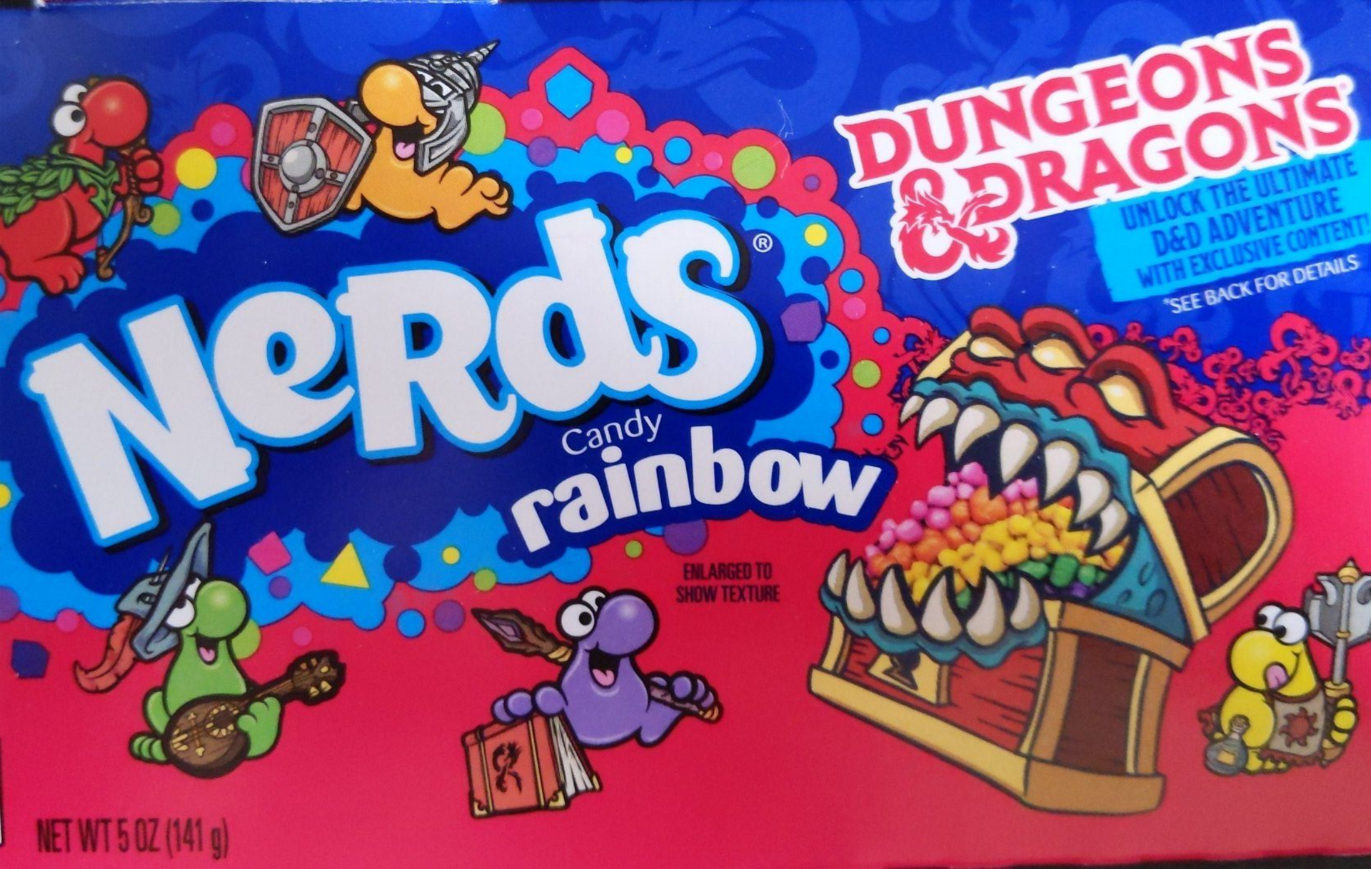 Box of Nerds Candy Rainbow, featuring Dungeons & Dragons characters