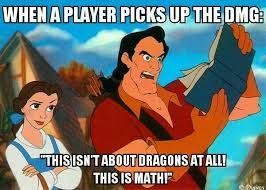 Gaston holding a book, exclaiming,