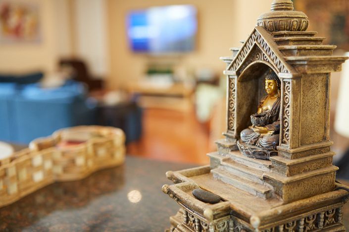 Budda figurine on a table