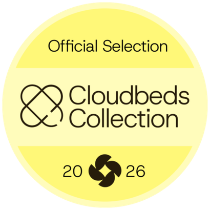 Yellow circular badge with 