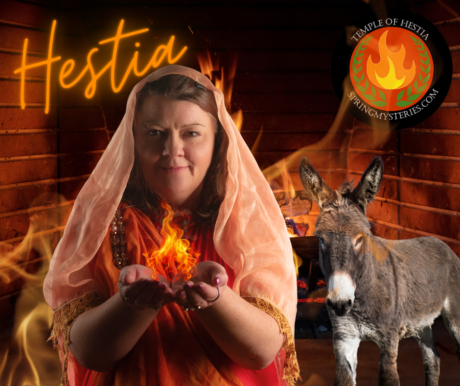 A logo for springmysteries.com with a pentagram and crescent moons