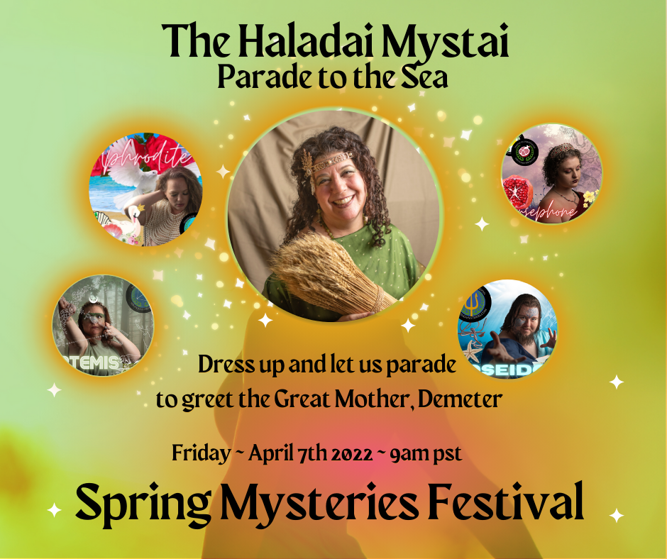 An advertisement for the haladai mystai parade to the sea