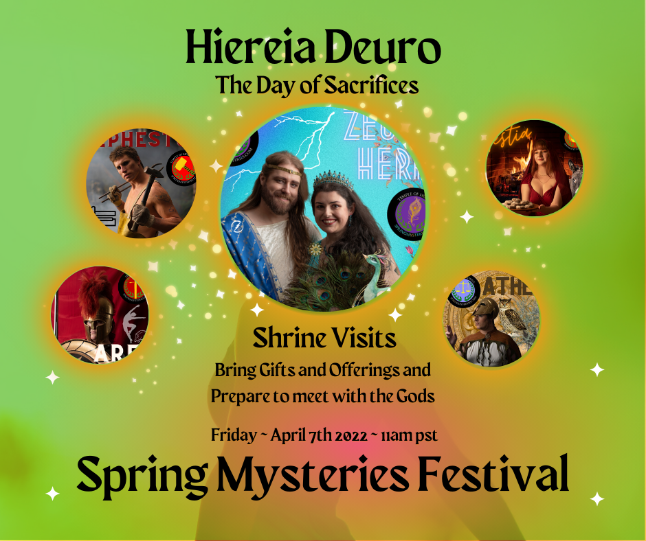 Hiereia deuro the day of sacrifices shrine visits bring gifts and offerings and prepare to meet with the gods