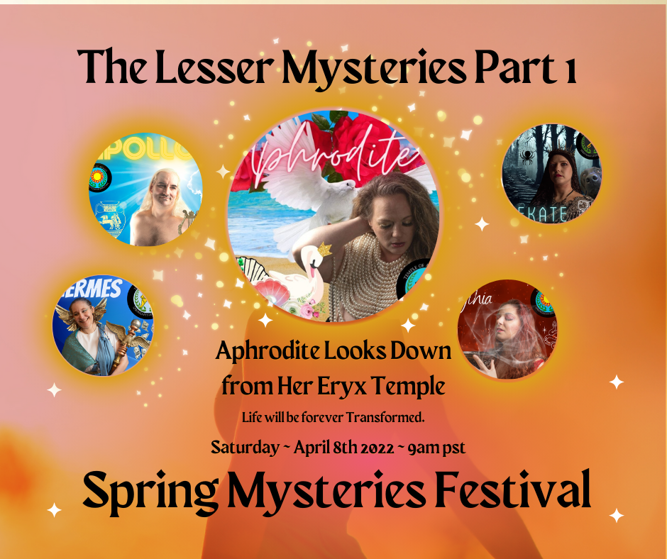 A poster for the lesser mysteries part 1 spring mysteries festival