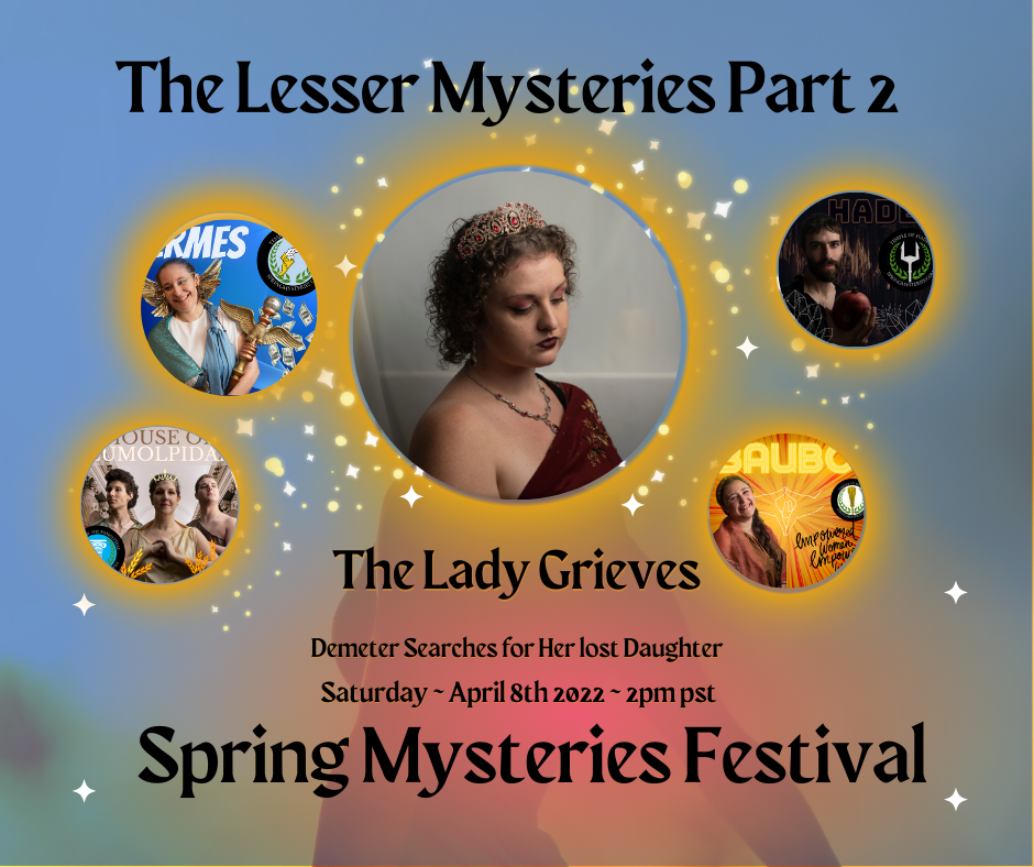 A poster for the lesser mysteries part 2 spring mysteries festival