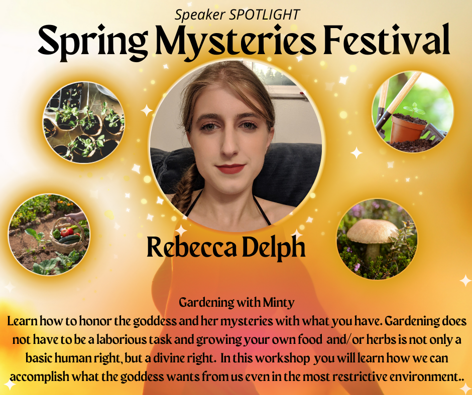 Rebecca delphi is a speaker at the spring mysteries festival