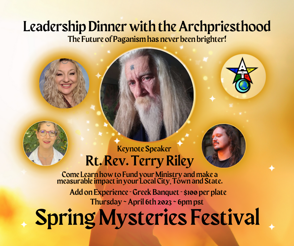 An advertisement for a leadership dinner with the archpriesthood, with Rt. Rev. Terry Riley