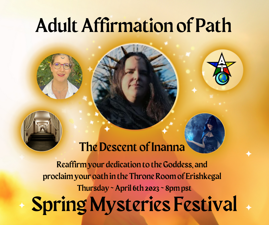 A poster for the adult affirmation of path spring mysteries festival