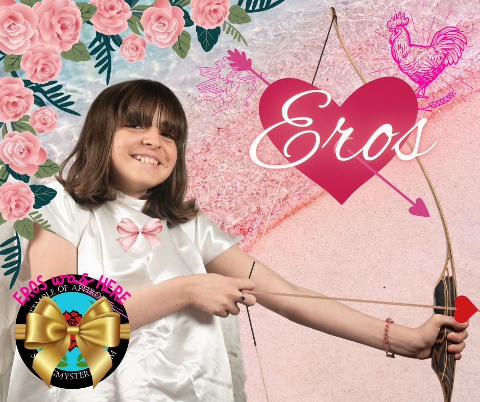 A logo for springmysteries.com with a pentagram and crescent moons