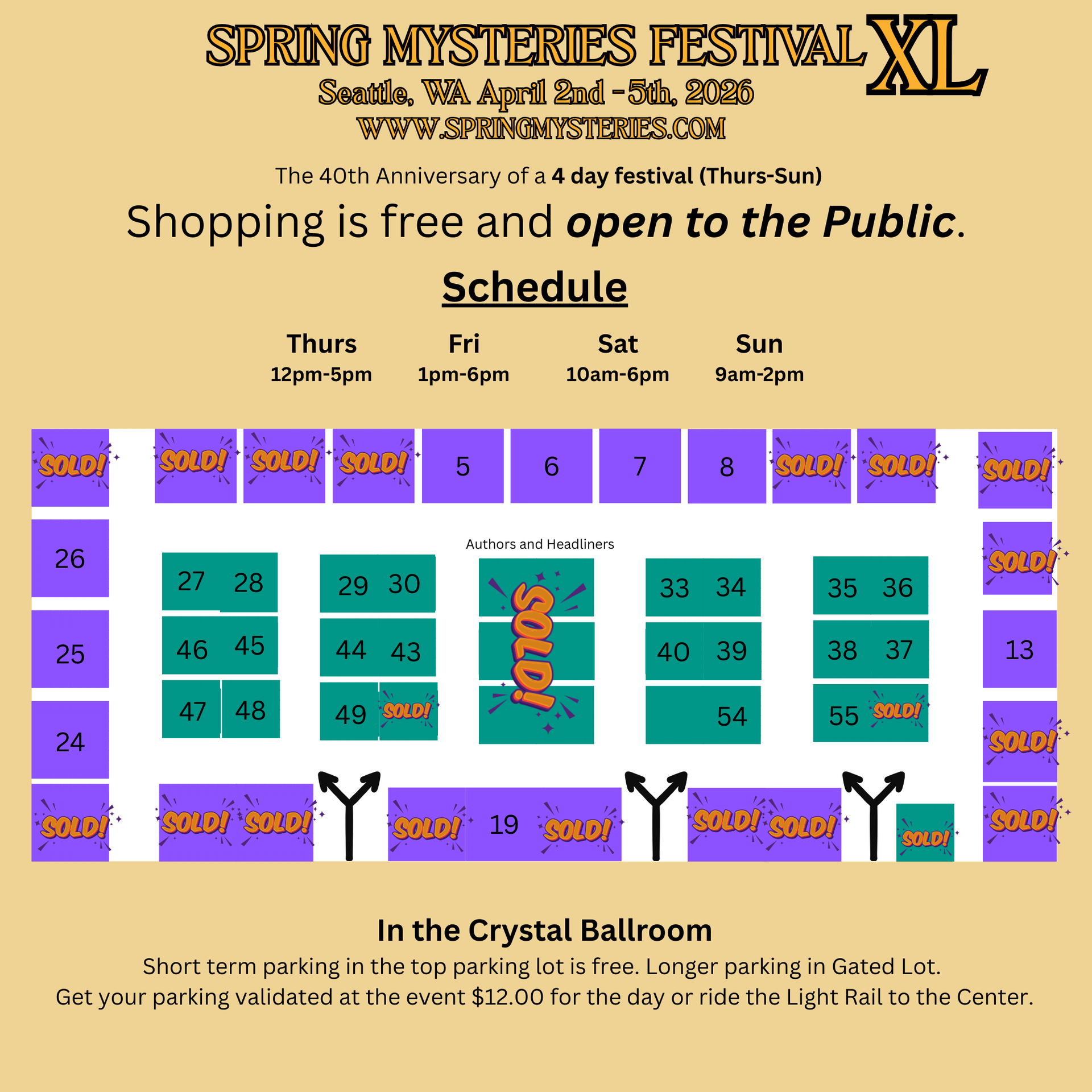 Spaces are selling out fast, please book early to get the best spots.