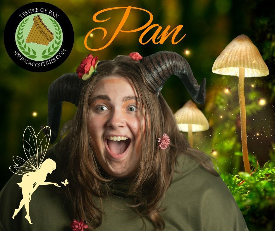 A logo for springmysteries.com with a pentagram and crescent moons