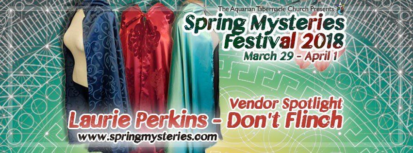 A poster for the spring mysteries festival 2018, Laurie Perkins