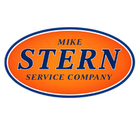 Hexagon logo with mountains, trees, and campfire in orange and blue. Company name is white.