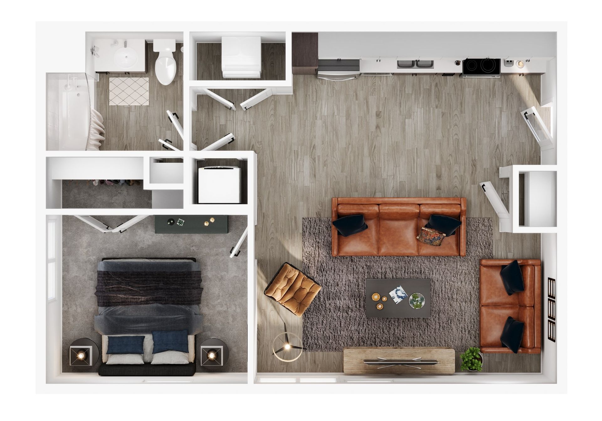 1 BEDROOM  Floor Plan - linked to Floor Plan Page