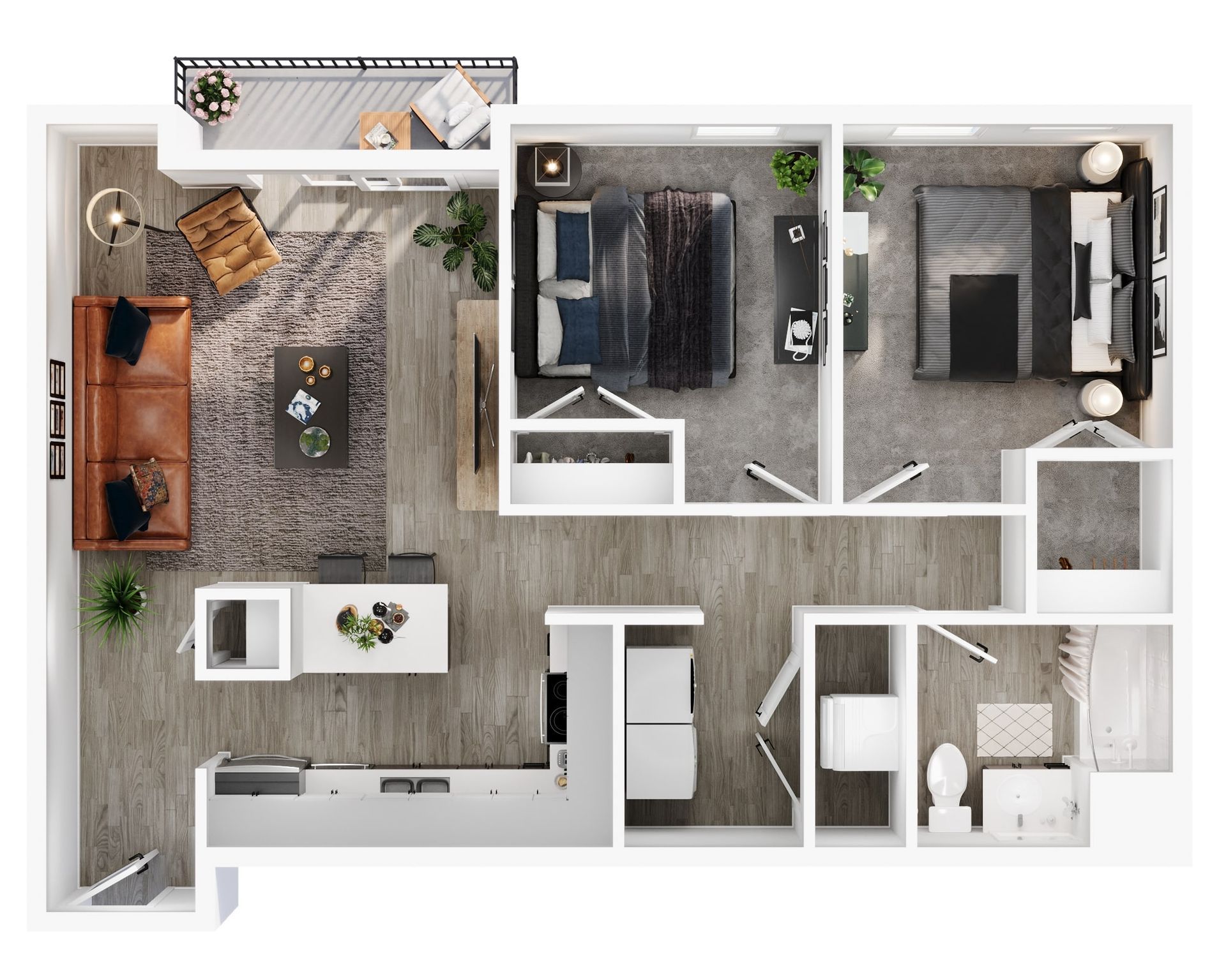2 Bedroom Floorplan - Linked to Floor Plans Page