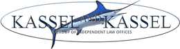 Logo: Blue marlin leaping from water, oval border with 
