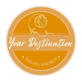 Logo: Orange circle with text