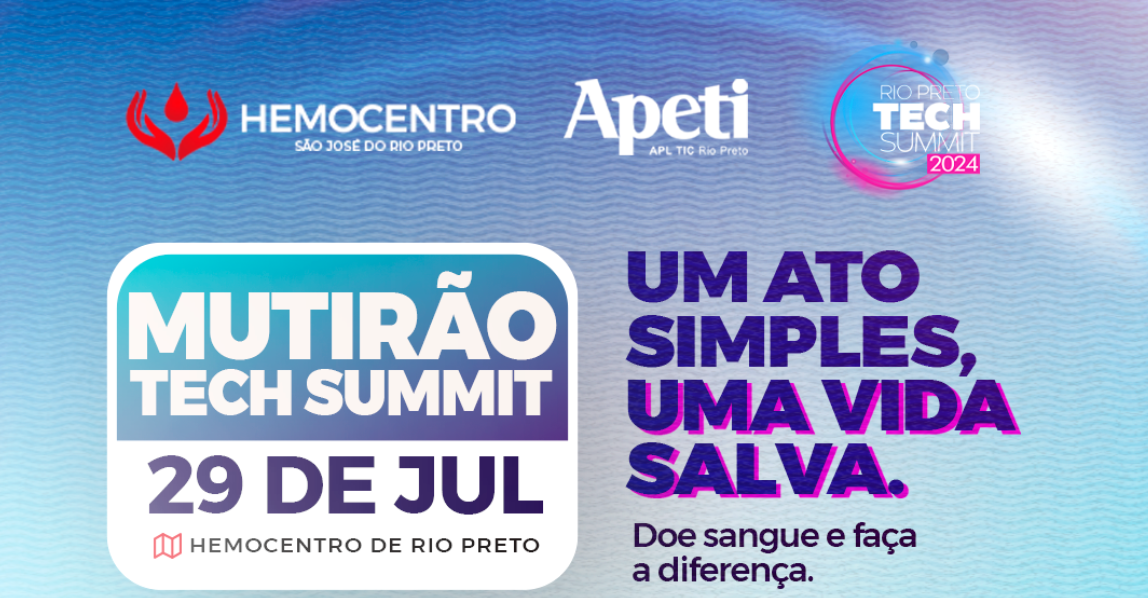 Um cartaz para uma cúpula de tecnologia em julho