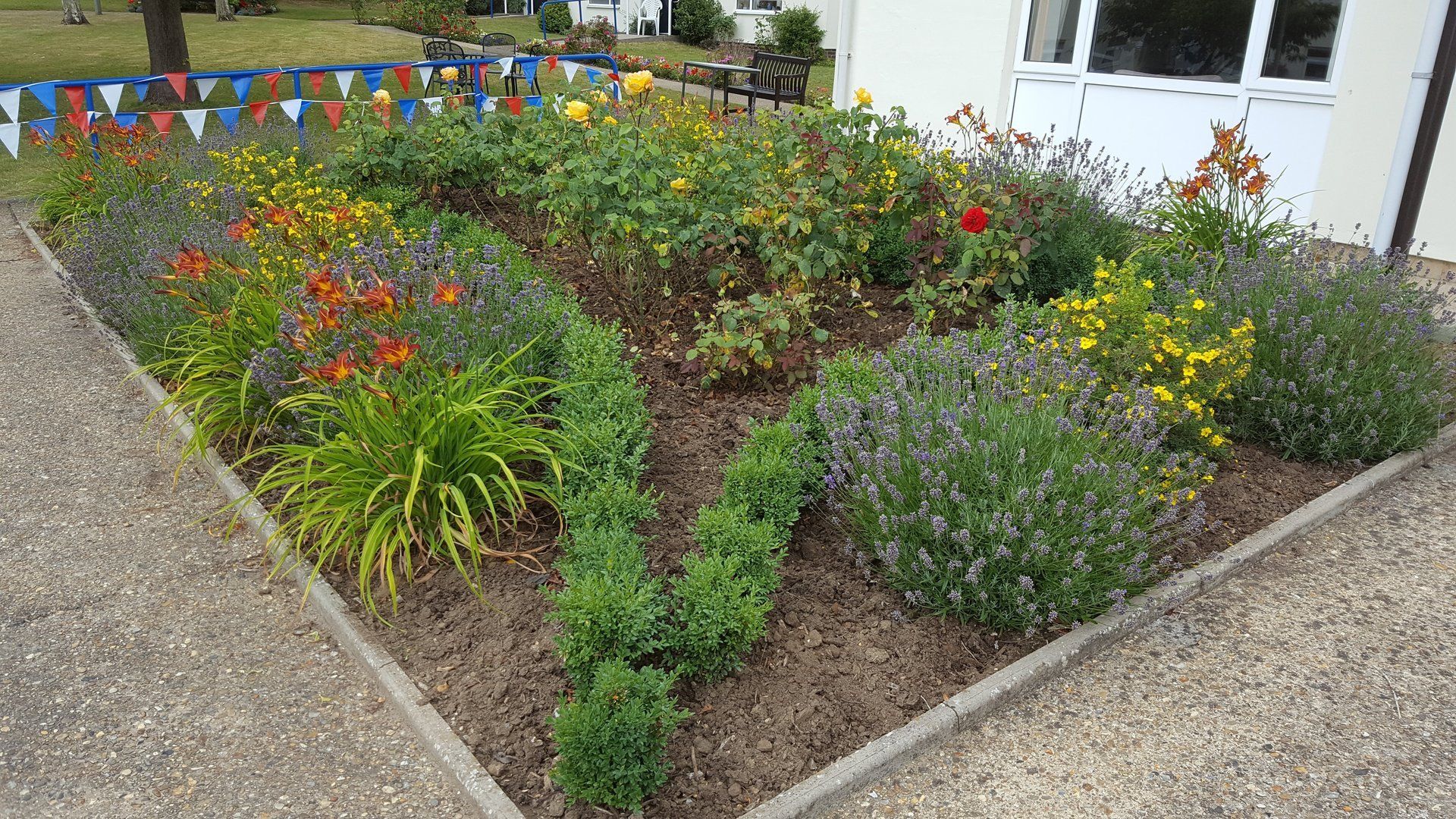 maintained flowerbed
