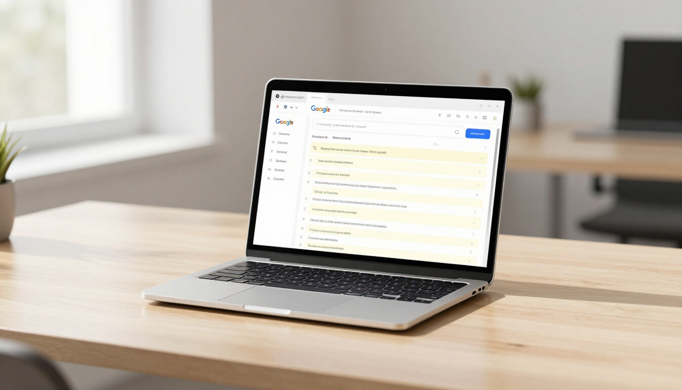 Digital marketing workspace showing website metadata optimization strategy.