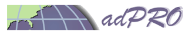 AdPRO logo with purple globe graphic and stylized text