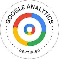 Google Analytics Certified badge with multicolor circular design and surrounding text