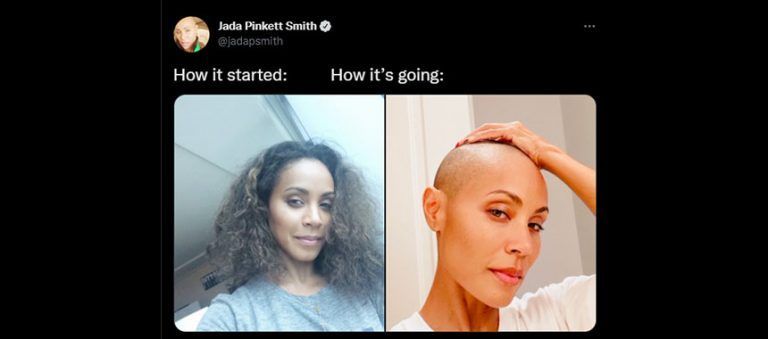 A woman with long hair and a woman with shaved head.