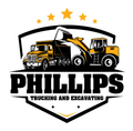 It is a logo for Phillips Trucking and Excavating