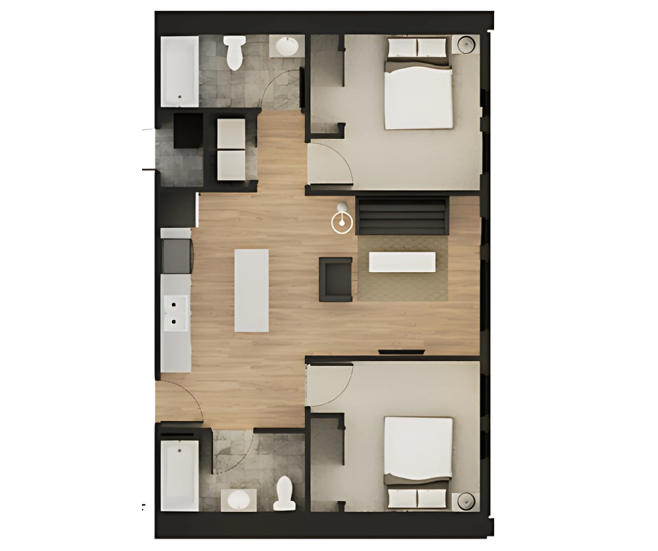 2 Beds Floorplan