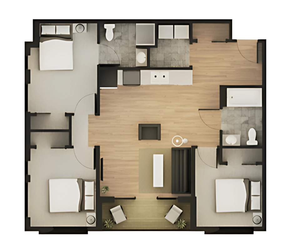 3 Beds Floorplan