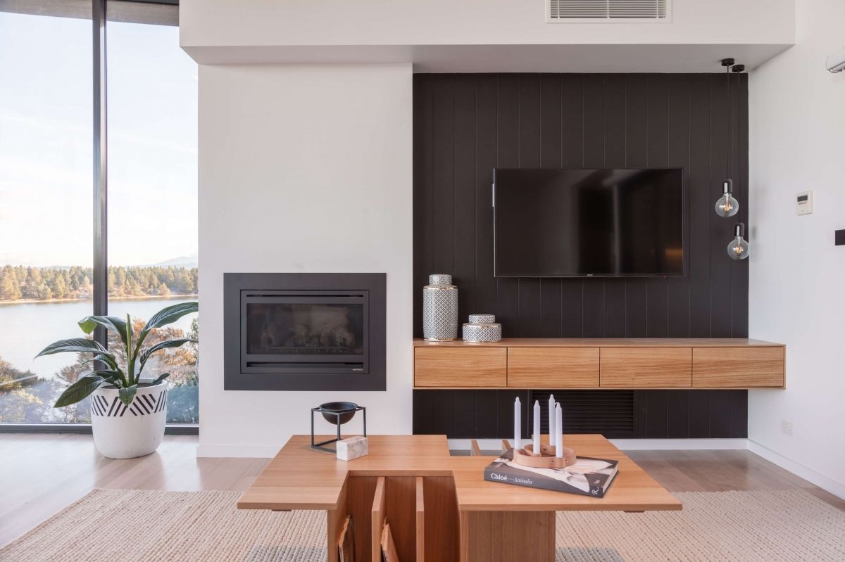 Living Room in a House with Impressive Wood | Glenorchy, TAS | McKay Timber