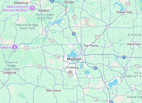 Map of the Madison, Wisconsin