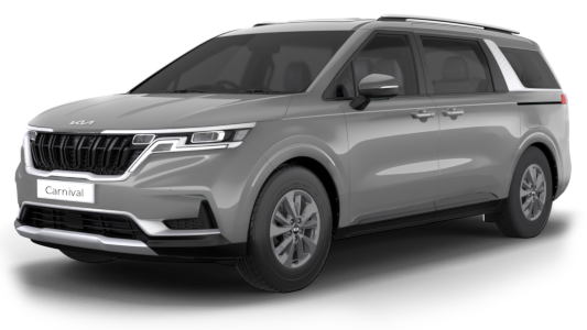 a white truck with a yellow stripe on the side is parked in a parking lot .