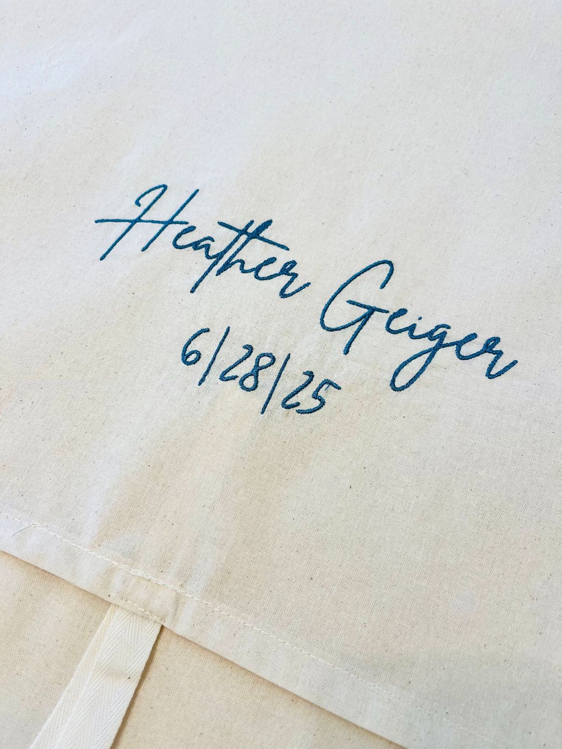 Embroidered name 
