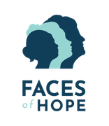 Silhouettes of a child, woman, and man in teal and navy blue, above the words