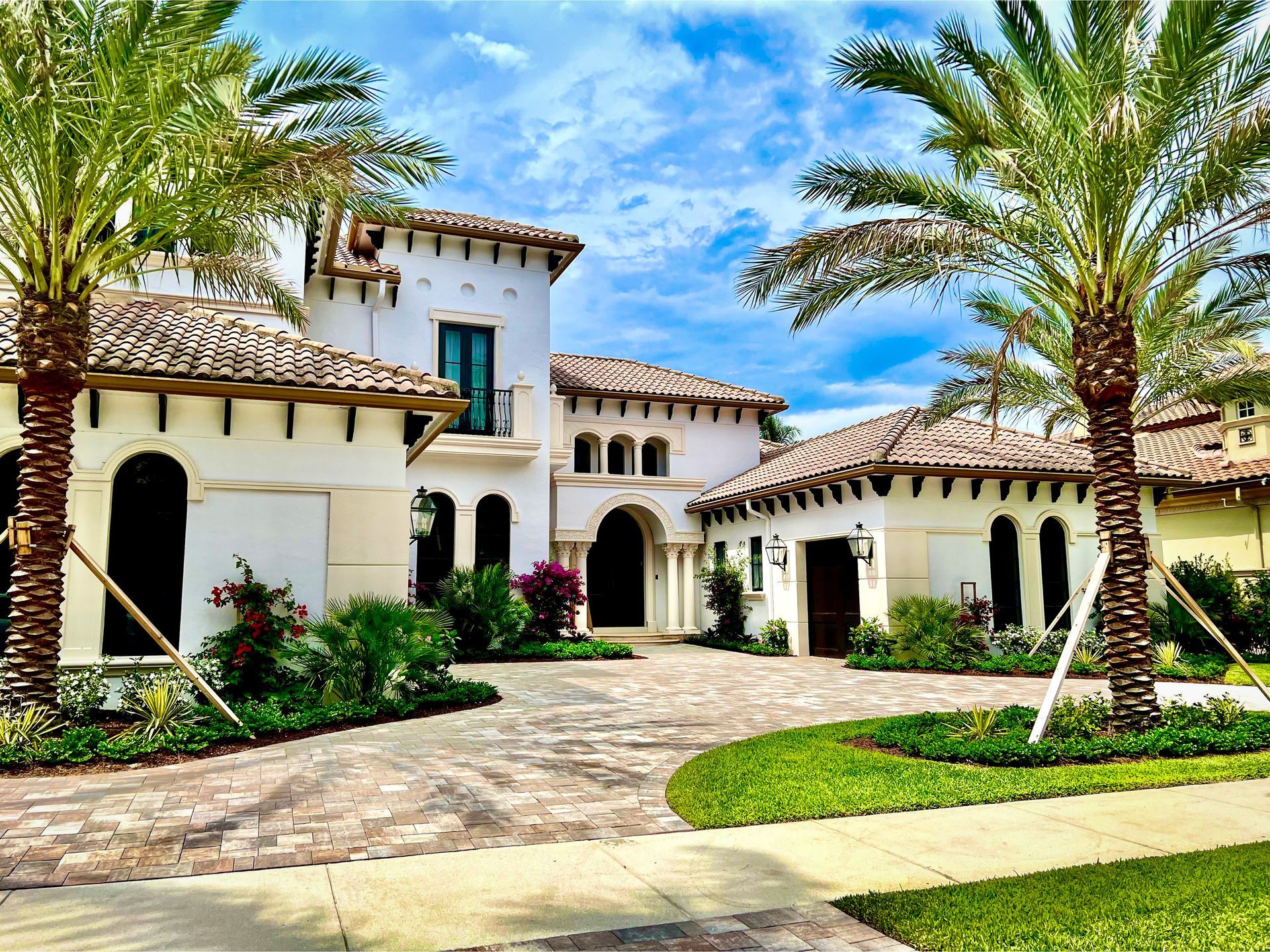 House with clean landscape design.