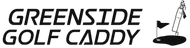 A black and white logo for greenside golf caddy