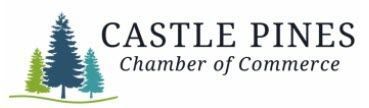 The logo for the castle pines chamber of commerce